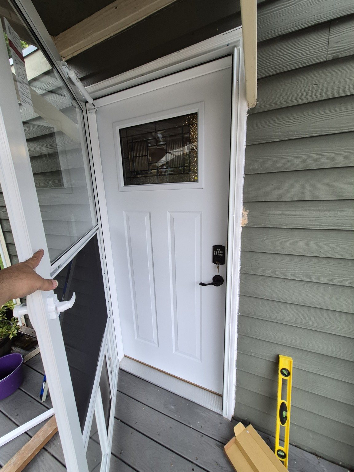 Exterior entry door after replacement
